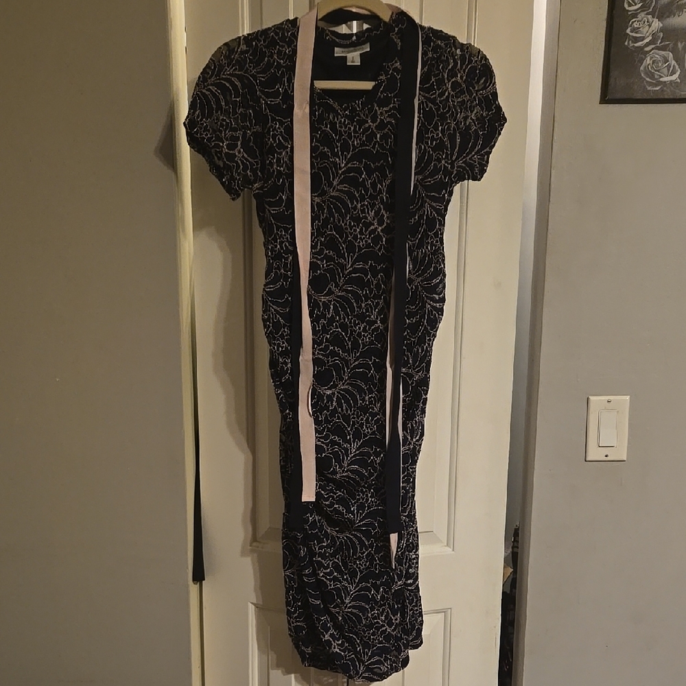 Maternity Blue and Pink Lace Dress